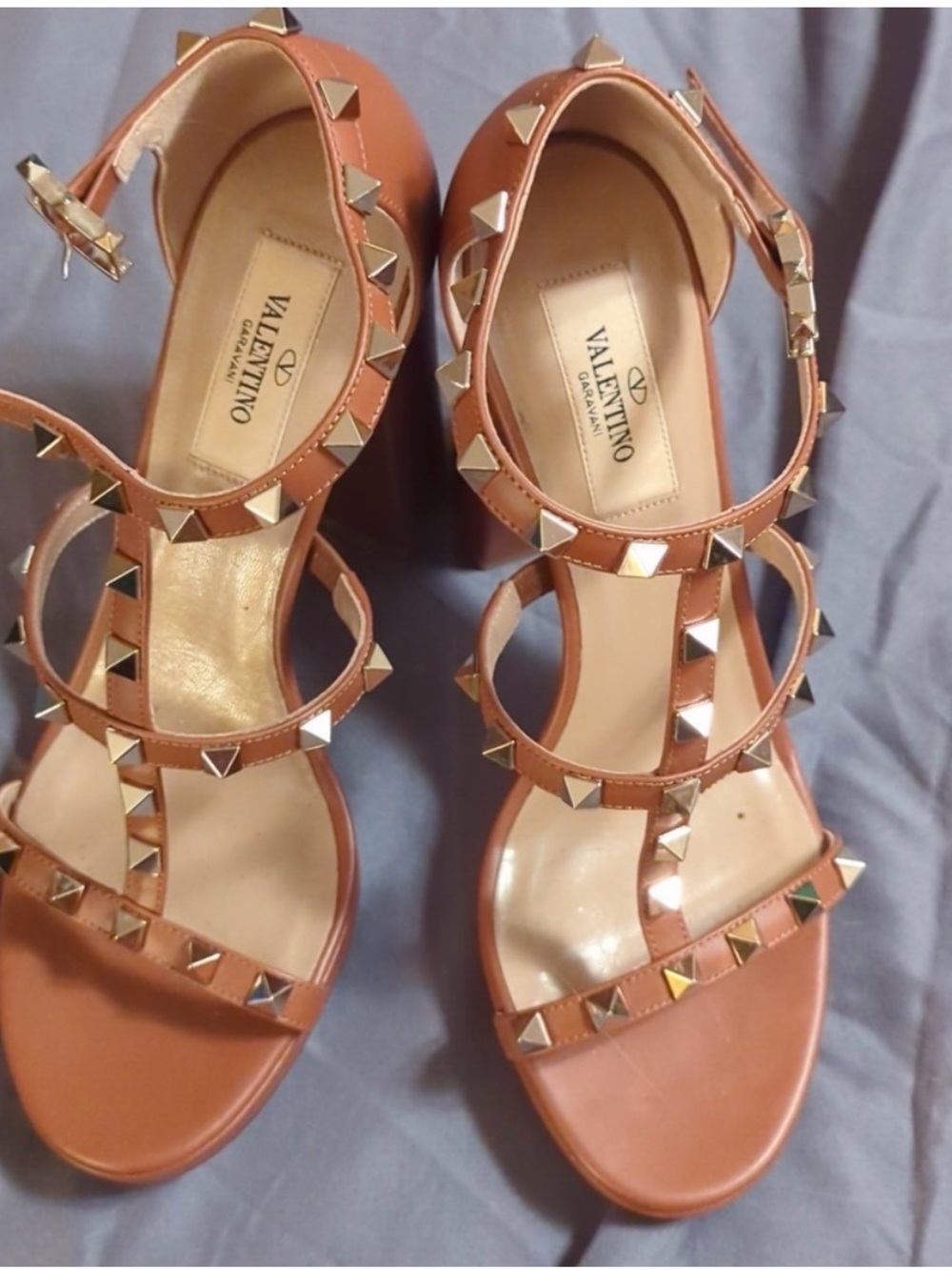 Valentino Brown Studded Heels